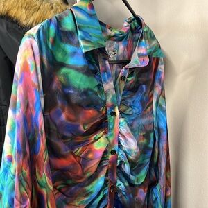 Fashion nova women’s satin dress multicolor